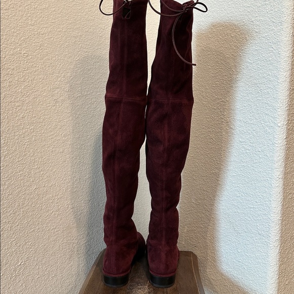 Stuart Weitzman Lowland over-the-knee boot Burgundy suede Women’s Size 6.5 - Picture 5 of 12